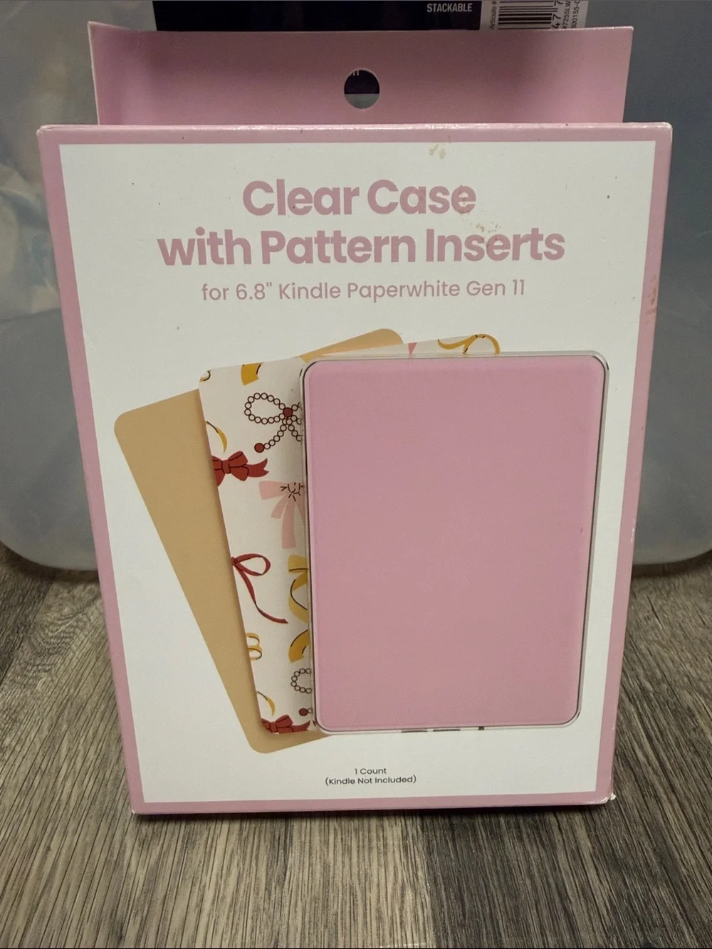 Clear Tablet Case with Pattern Inserts - Pink for 6.8